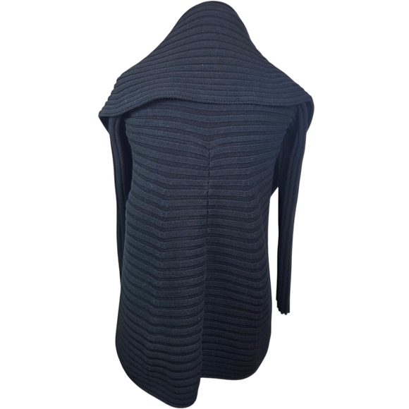 525 America Black Thick Knit Open Cardigan Size Small - Picture 3 of 5